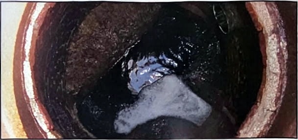 Corroded manhole before rehabilitation